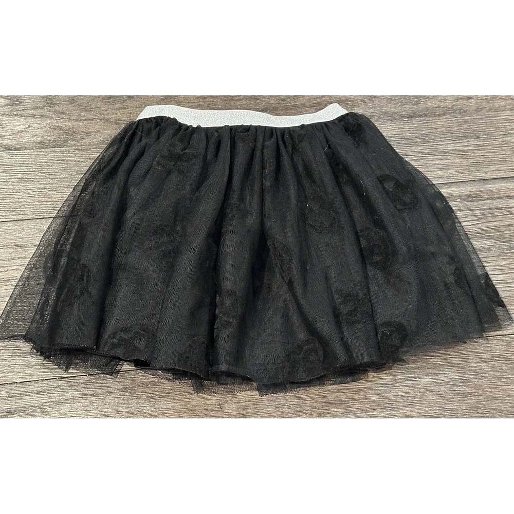DISNEY Girls Black Tulle Skirt Pumpkin Halloween Size 5/6 dress up tutu layered